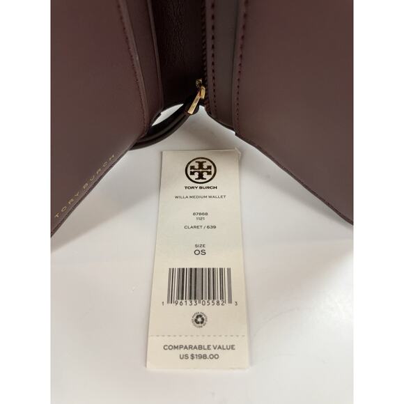 Tory Burch Willa Medium Wallet Claret - Picture 12 of 15